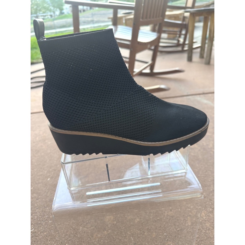 Bandolino Reissue Black Knit Wedge Ankle Boots Size 9